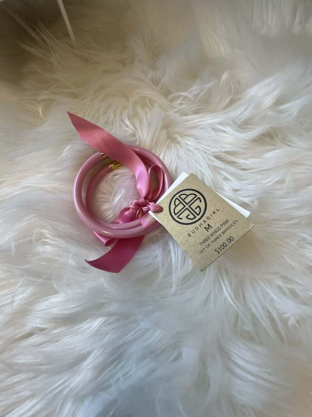 Budhagirl Three Kings Pink Set of Three Bangles Size M - Picture 4 of 4